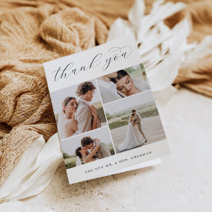 クラシック4  写真数々のの折り結婚曲げ サンキューカード