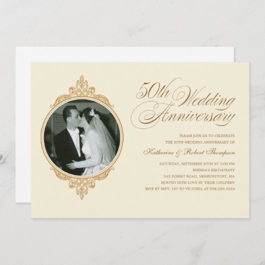 クラシック50周年記念写真招待状 招待状 (正面/裏面)