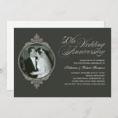 クラシック50周年記念写真暗い招待状 招待状 (正面/裏面)