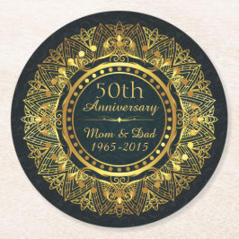 クラシック50結婚周年 ラウンドペーパーコースター