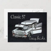 クラシック57年式シボレー ベルエア ポストカード (正面/裏面)