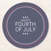 クラシック7月4日インディペンデンスデイ紙コースター ラウンドペーパーコースター (正面)