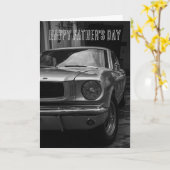 クラシック70年代の車の父の日カード カード (黄色い花)
