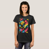 クラシック80年代スタイル合成波パターンアート Tシャツ (正面フル)