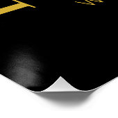 クラシック80thモダン誕生日ブラック金ゴールド歓迎 ポスター (コーナー)