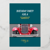 クラシック(お年寄り)向けの誕生日パーティーの招待状 箔シーズンカード (正面)
