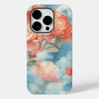クラシック - やわらかな雲に包まれた天使のようなピンクと赤いバラ Case-Mate iPhone 14 PROケース