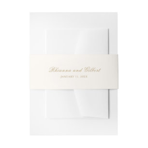 クラシック アイボリーとゴールドの永遠の結婚式 招待状ベリーバンド