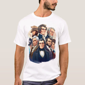 クラシック アメリカ大統領 ポートレート グラフィックTシャツ Tシャツ