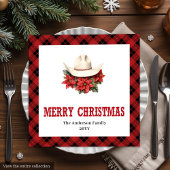 クラシック ウエスタン レッド ブラック クリスマス ナプキン
