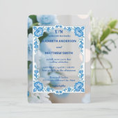 クラシック エレガンス スクリプト モノグラム フラワー ウェディング 招待状 (スタンド正面)