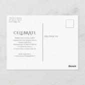 クラシック・エレガンス・スクリプト 卒業式招待状 ポストカード (裏面)