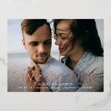 クラシック エレガンス 横長 写真付き Save the Date