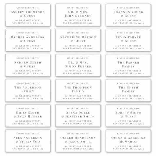 クラシック&エレガントなウェディングホリデーラベル シール (正面)