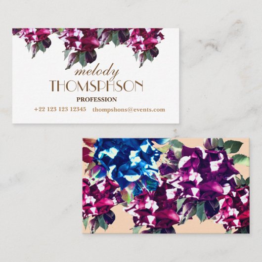 クラシック、エレガントな名刺 名刺 (正面/裏面)