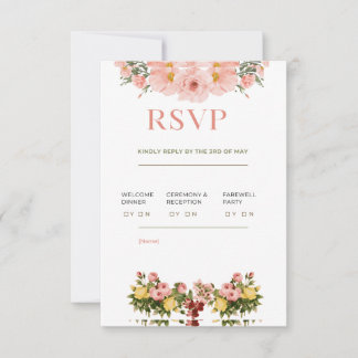 クラシック エレガント ウェディング RSVP カード