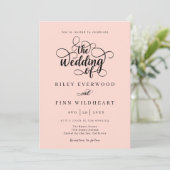 クラシック エレガント カリグラフィー ウェディング 招待状 (スタンド正面)