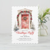 クラシック エレガント クリスマス パーティー 招待状 (スタンド正面)