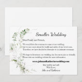 クラシック エレガント グリーンリーフ 小規模 ウェディング 案内状 (正面/裏面)