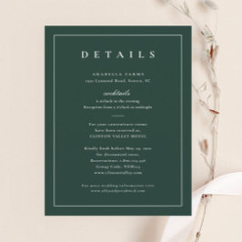 クラシック エレガント グリーン ウェディングの詳細 エンクロージャーカード