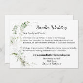 クラシック エレガント グリーン リーフ 小規模な結婚式 案内状 (正面/裏面)