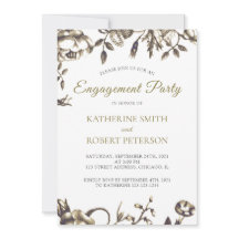 クラシック エレガント ゴールド ヴィンテージ フラワーエンゲージメント