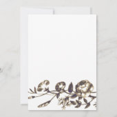 クラシック エレガント ゴールド ヴィンテージ フラワーエンゲージメント 招待状 (裏面)