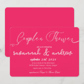 クラシック エレガント スクリプト カップルシャワー 招待状 (正面/裏面)