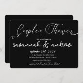 クラシック エレガント スクリプト カップルシャワー 招待状 (正面/裏面)