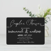 クラシック エレガント スクリプト カップルシャワー 招待状 (スタンド正面)