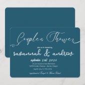 クラシック エレガント スクリプト カップルシャワー 招待状 (正面/裏面)