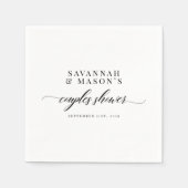 クラシック エレガント スクリプト カップル ブライダル シャワー スタンダードカクテルナプキン (正面)