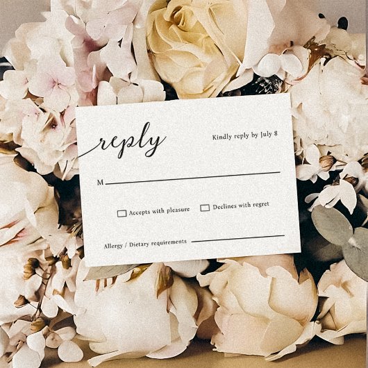 クラシック エレガント スクリプト 結婚式 RSVP カード