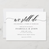 クラシック エレガント スクリプト 結婚誓約更新 招待状 (正面)