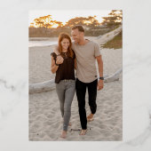 クラシック エレガント スクリプト 25周年 結婚記念日 箔招待状 (裏面)