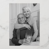 クラシック エレガント スクリプト 50周年 結婚記念日 箔招待状 (裏面)