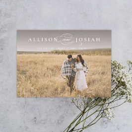 クラシック エレガント タイポグラフィ ネームズ フォト ウェディング セーブ マグネット招待状