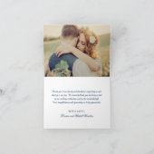 クラシック エレガント ネイビーブルー ウェディング モノグラム サンキューカード (内部)