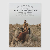 クラシック エレガント フォト ウェディング セーブ・ザ・デート マグネット招待状 (正面)