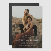 クラシック エレガント フォト ウェディング セーブ・ザ・デート マグネット招待状 (正面/裏面)