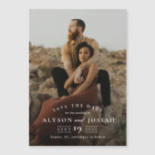 クラシック エレガント フォト ウェディング セーブ・ザ・デート マグネット招待状 (正面)