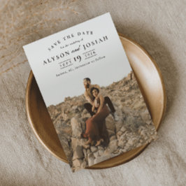 クラシック エレガント フォト ウェディング セーブ・ザ・デート マグネット招待状