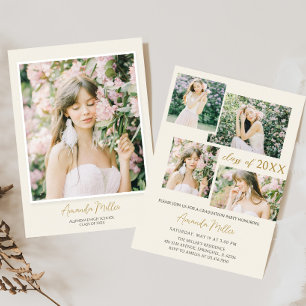 クラシック エレガント フォト 卒業式 招待状