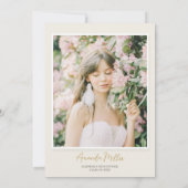 クラシック エレガント フォト 卒業式 招待状 (裏面)