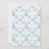 クラシック エレガント ブルー&ホワイト フラワートゥワール 招待状 (裏面)