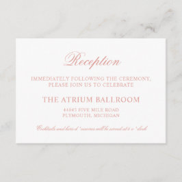 クラシック エレガント ローズゴールド ウェディング レセプション エンクロージャーカード