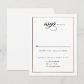クラシック エレガント ローズゴールド 結婚式 出欠カード (正面/裏面)