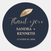 クラシック＆エレガント I ダークブルー I ありがとう ラウンドシール (正面)