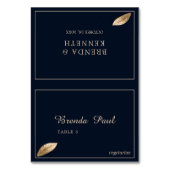 クラシック&エレガント I ダークブルー I メニュー プレース カード (正面)