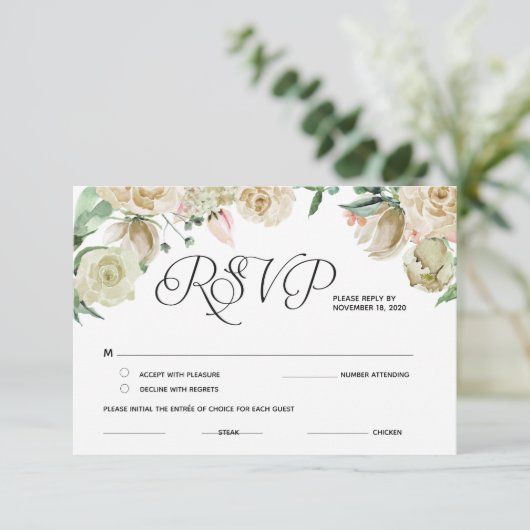 クラシック エレガント RSVP, レスポンス, 返信カード エンクロージャーカード (スタンド正面)